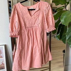 Baby, pink dress, small, like new!